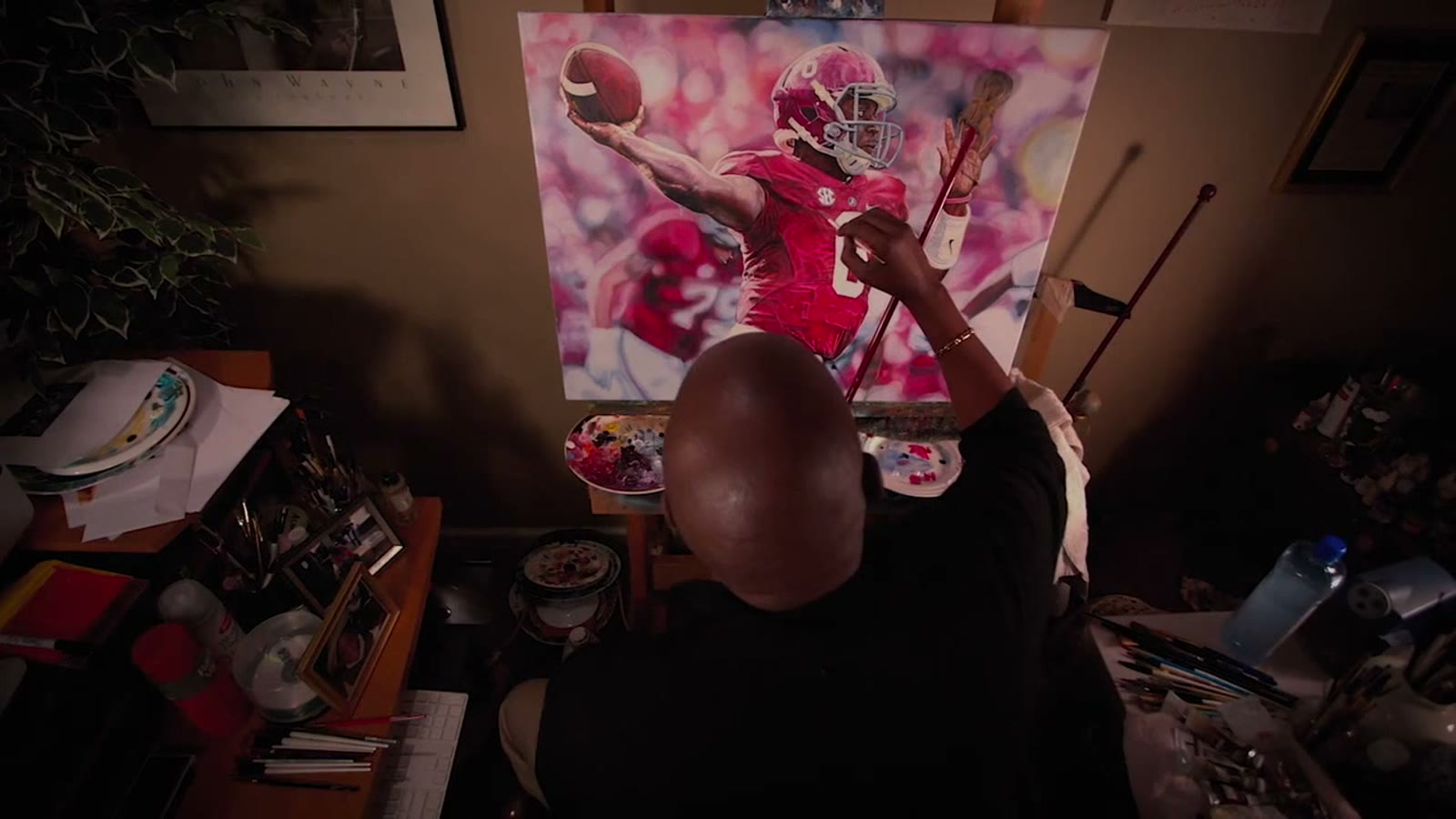 Steve Skipper working on a painting in Colors of Character