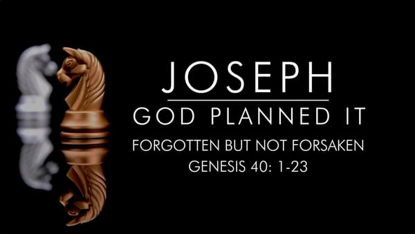 Joseph, God Planned It: Part 6 - Forgotten But Not Forsaken